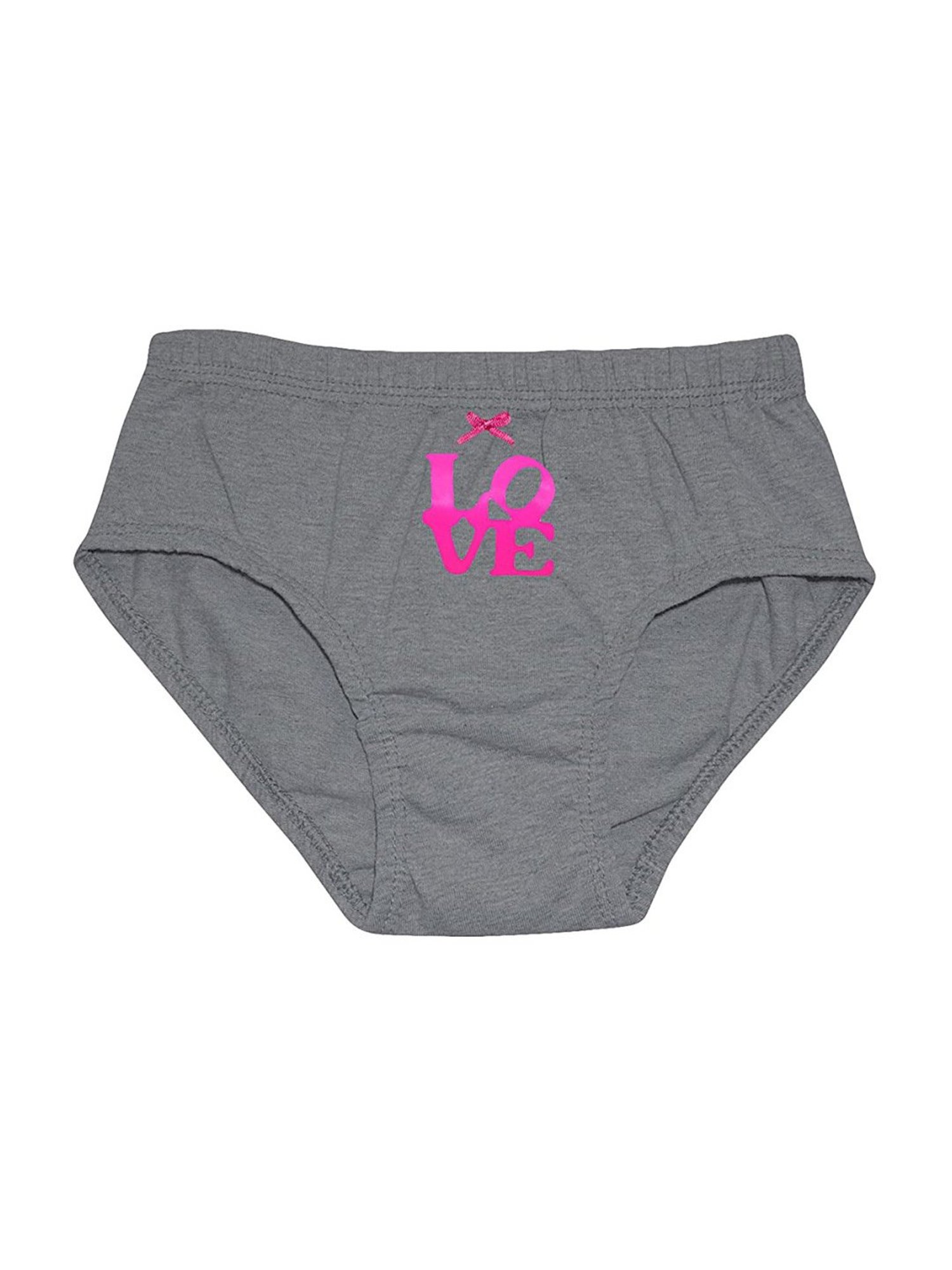 D'chica Kids Grey Cotton Printed Panties - Pack of 3