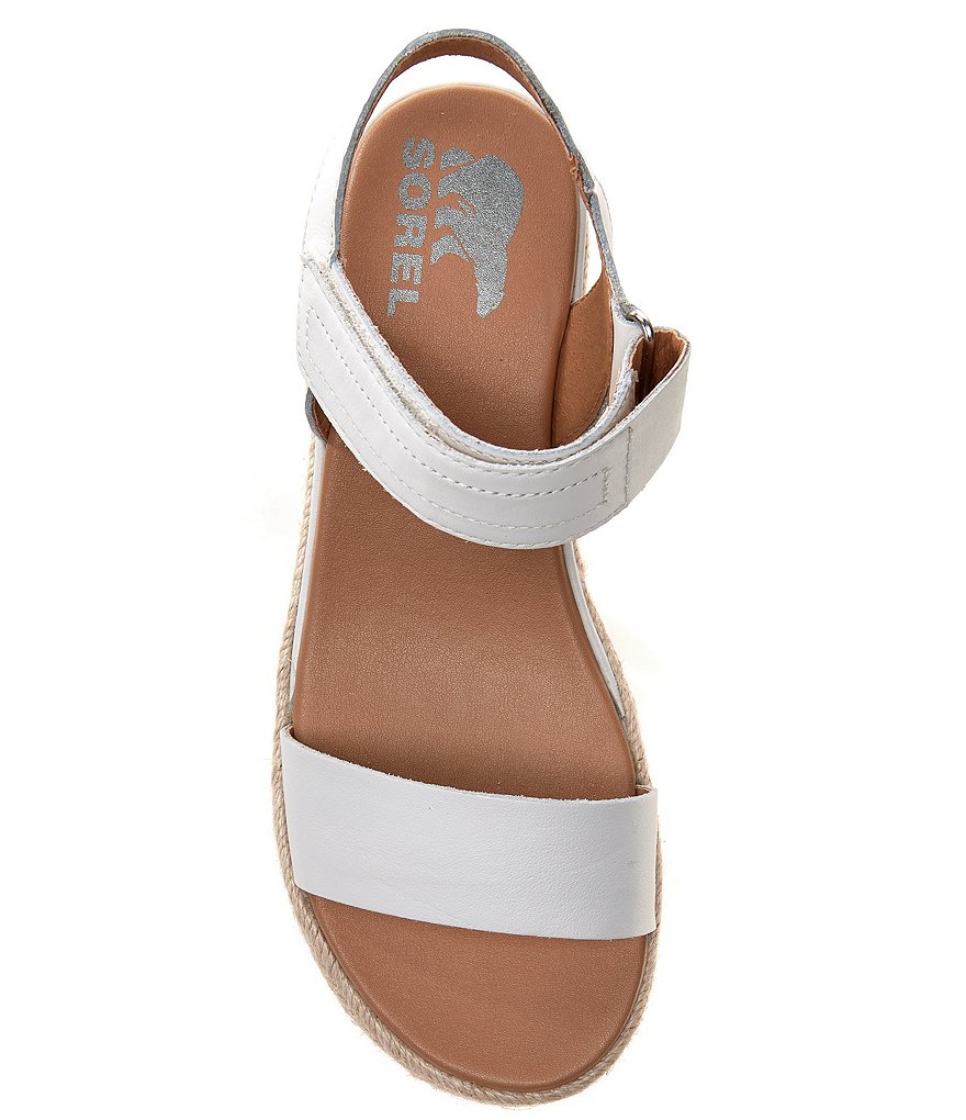 Sorel Cameron Leather Flatform Espadrille Sandals