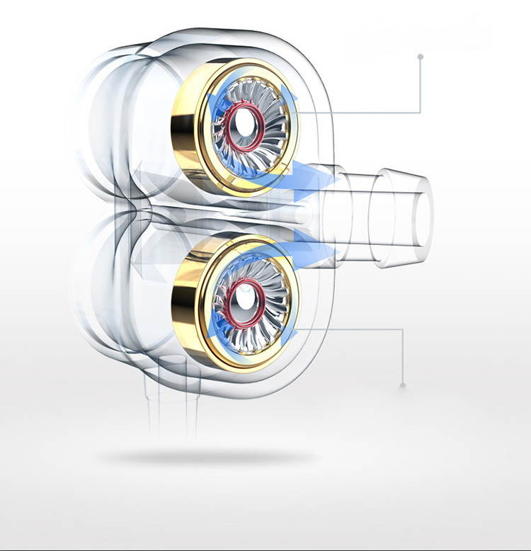 Headphones D5 ABS Quad core power Noise Isolation Headsets for Laptop, Mac, iPhone and Most Android Phones White and Black RJ-D4-W