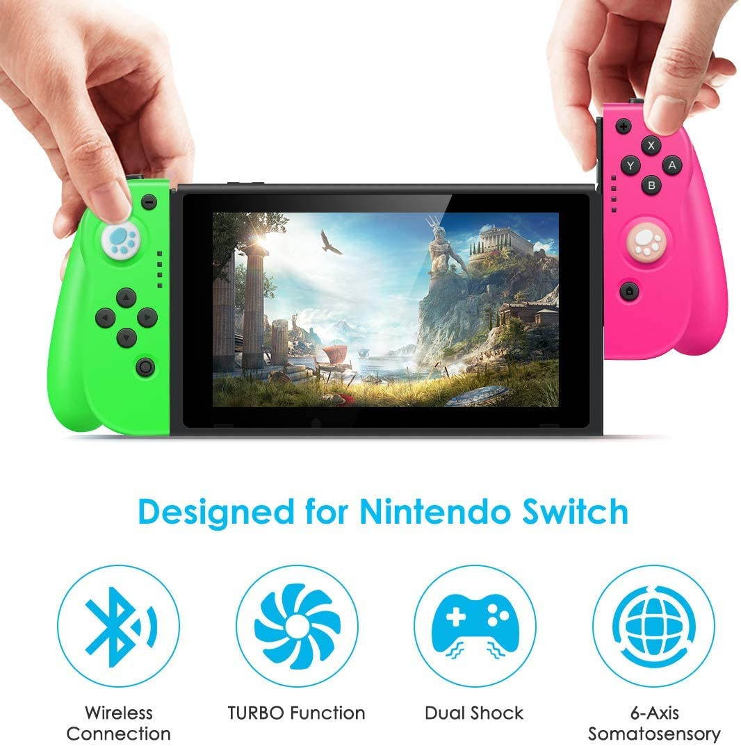 Leelbox Switch controllers for Nintendo Switch, Bluetooth Wireless Gamepad Joystick Console Remote Controller, Double Shock, 6-Axis Gyro, as a substitution for Joy Con Controller