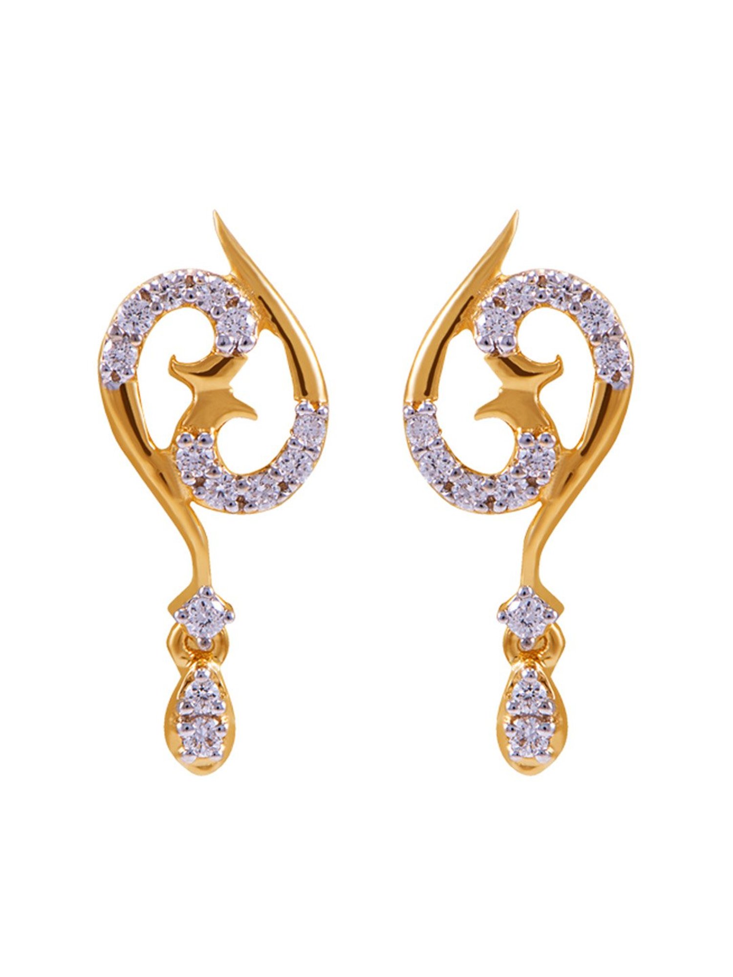 Joyalukkas 18k Gold & Diamond Drop Earrings
