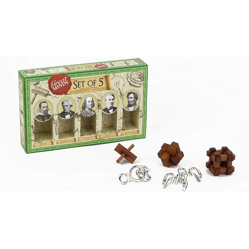 Professor Puzzle Great Minds Brain Teaser Puzzle 5 Piece Set
