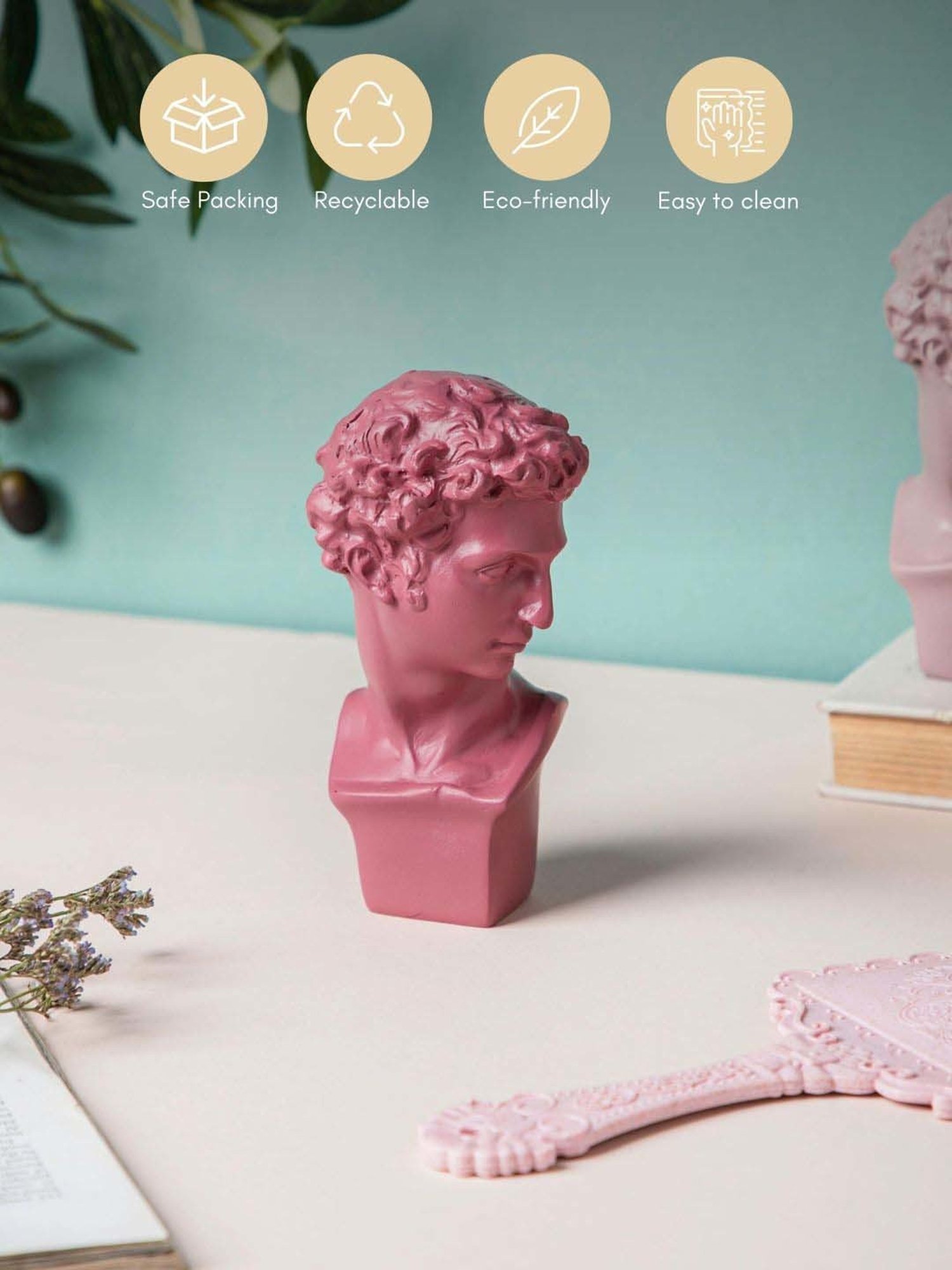 Nestasia Ancient Greek Sculpture Pink showpiece for Living Room & Bed Room|Perfect for Gifting