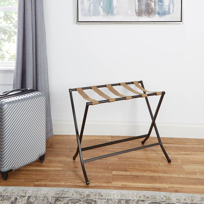 Metal Folding Luggage Rack Black - Silverwood