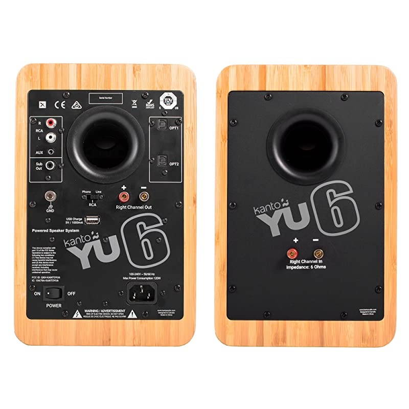 YU6 Powered Speakers with Bluetooth and Phono Preamp | Matte Grey | Pair