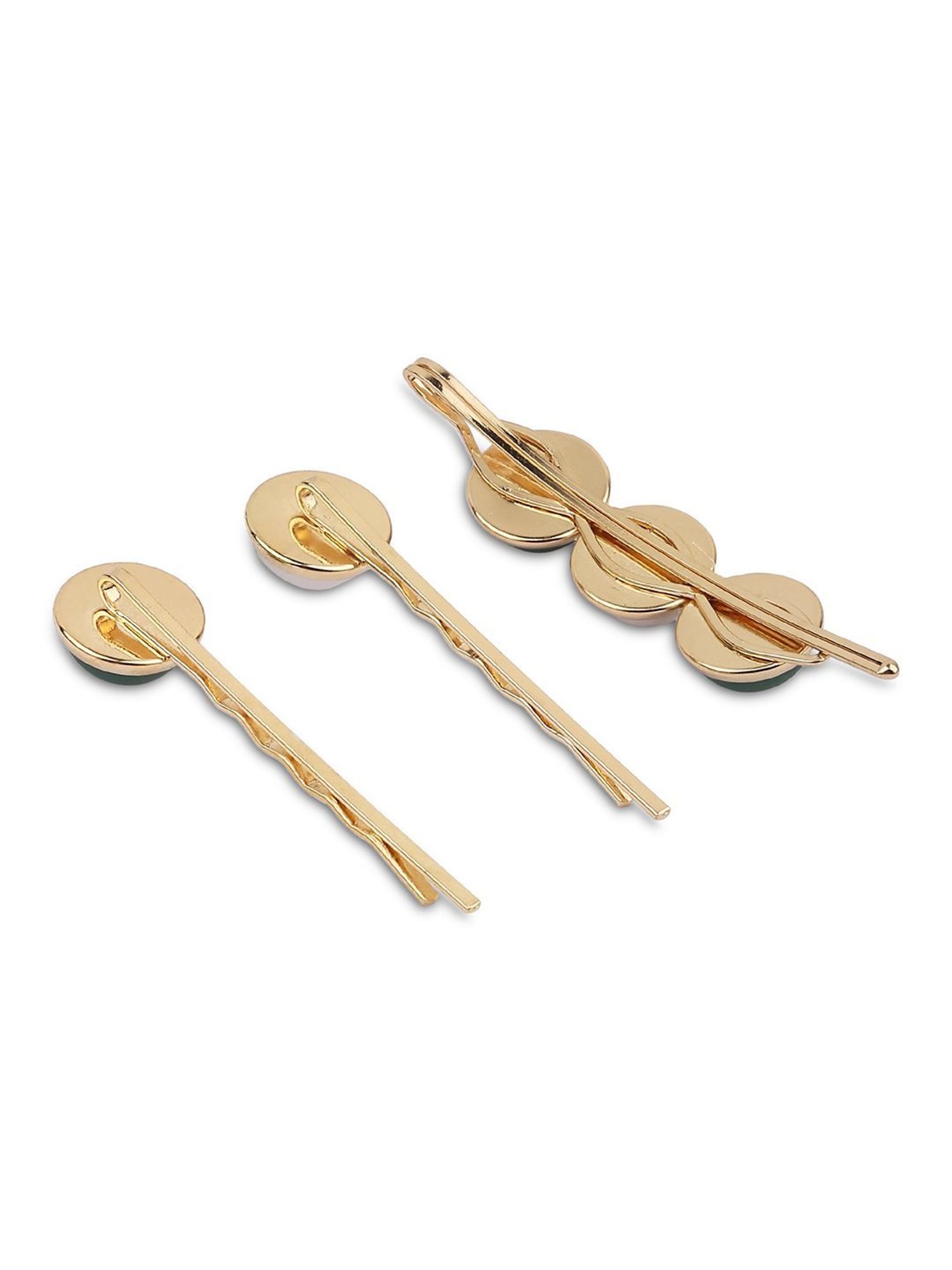 Golden Embellished Hair Clip - Set of 3