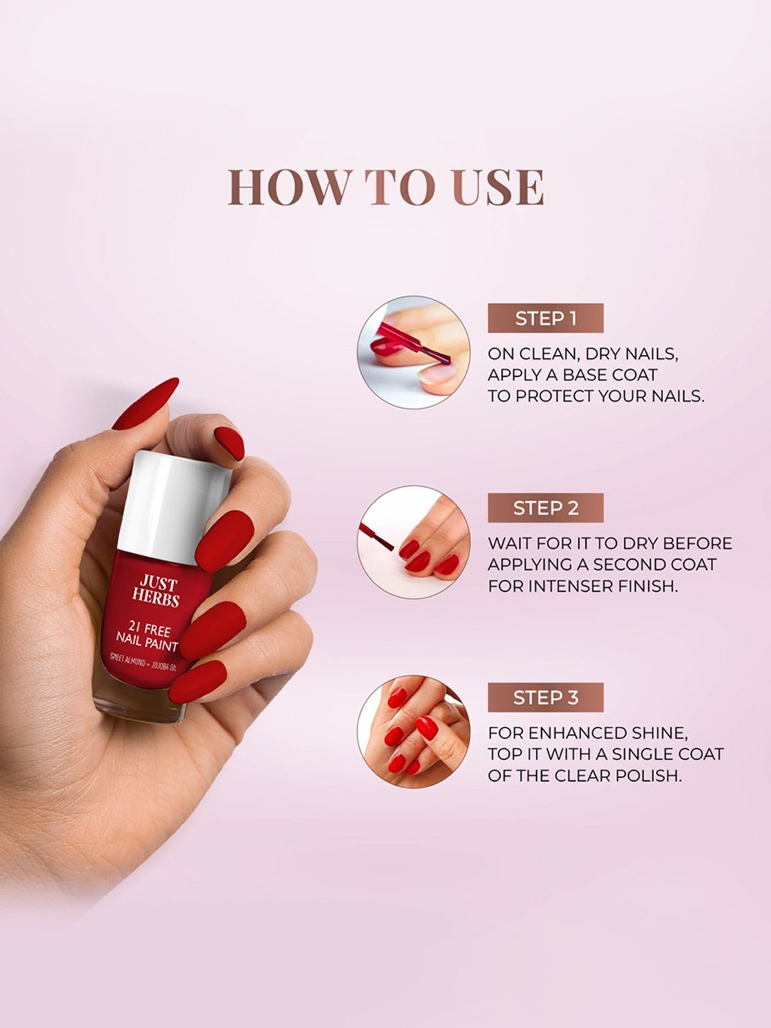 JUST HERBS 21 Free Nail Paint Mint Green - 6 ml