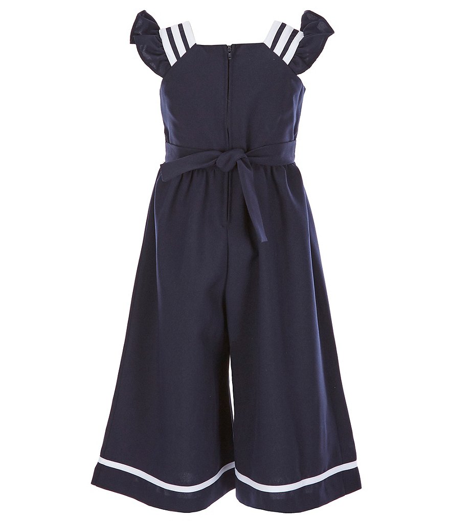 Rare Editions Little Girls 4-6X Printed Chiffon Jumpsuit & Denim Vest Set