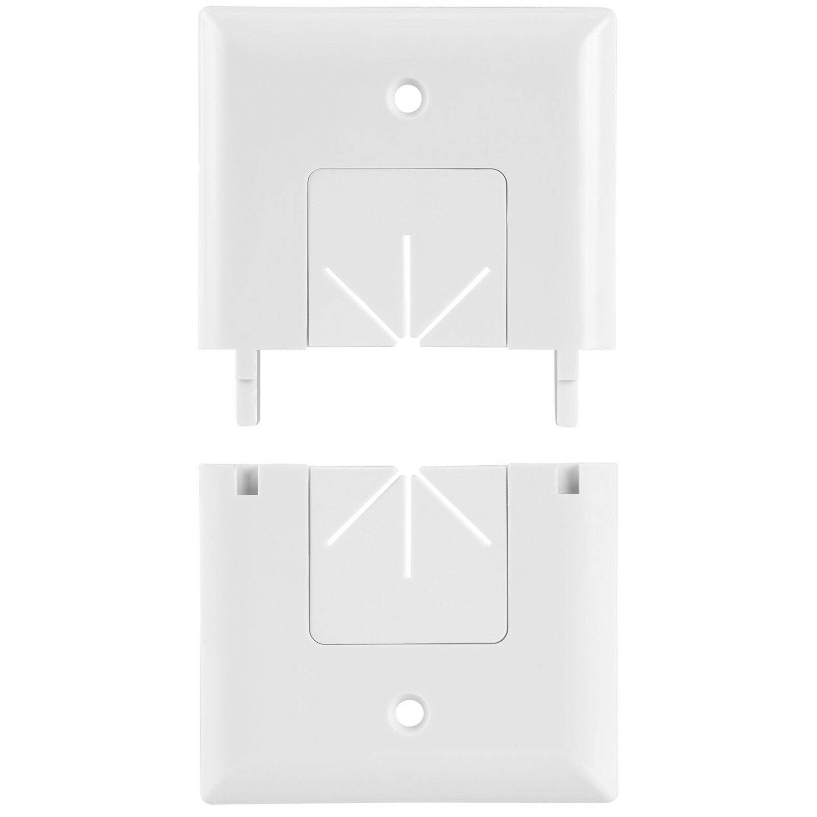 DataComm 45-0017-WH Split Plate with Flexible Opening - Whit