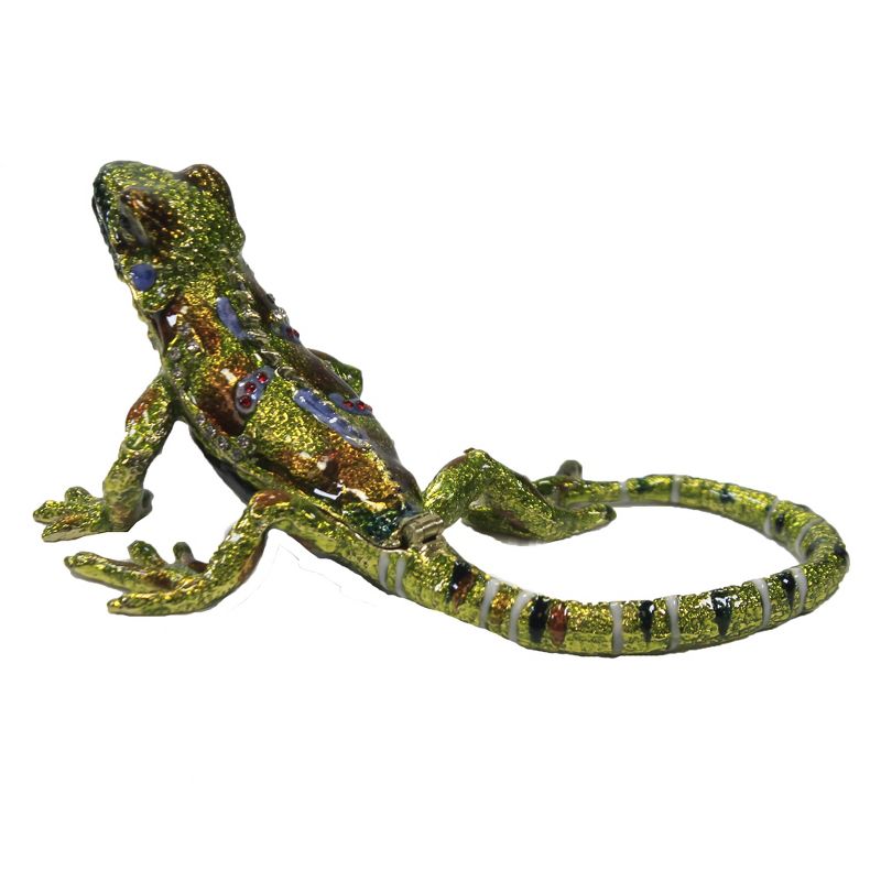 Hinged Trinket Box 2.0" Lizard Green Reptile  -  Decorative Figurines