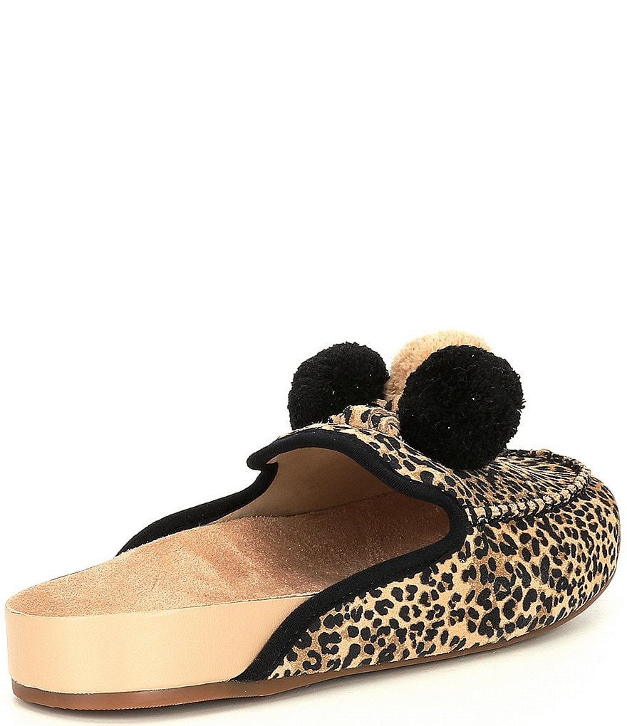 GB Pomm-Pomm Printed Suede Slipper Mules