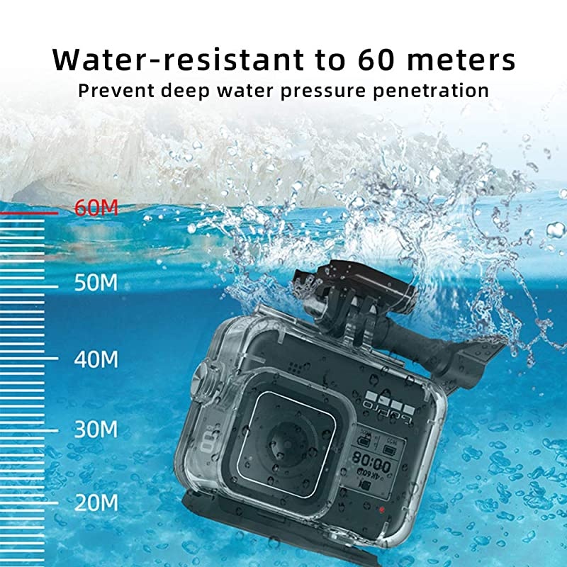 Waterproof Housing Case for GoPro Hero 7 White/Silver,Protective 45m Underwater Dive Case Shell with Replaceable Touch Back Cover for GoPro Camera Accessories