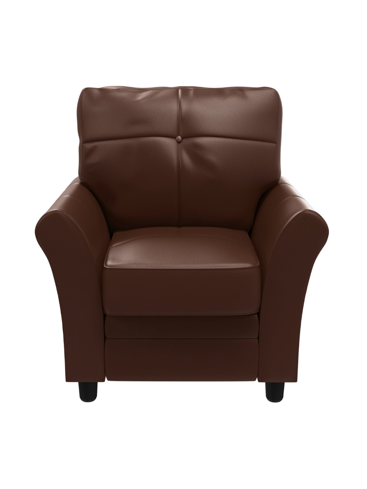 Godrej Interio Orlando Brown Leatherette 1 Seater Sofa