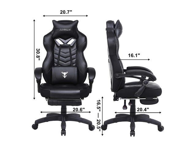 Gaming Chair, Racing Style Computer Desk Chair Padded Armrests Ergonomic Lumbar Support Adjustable Height