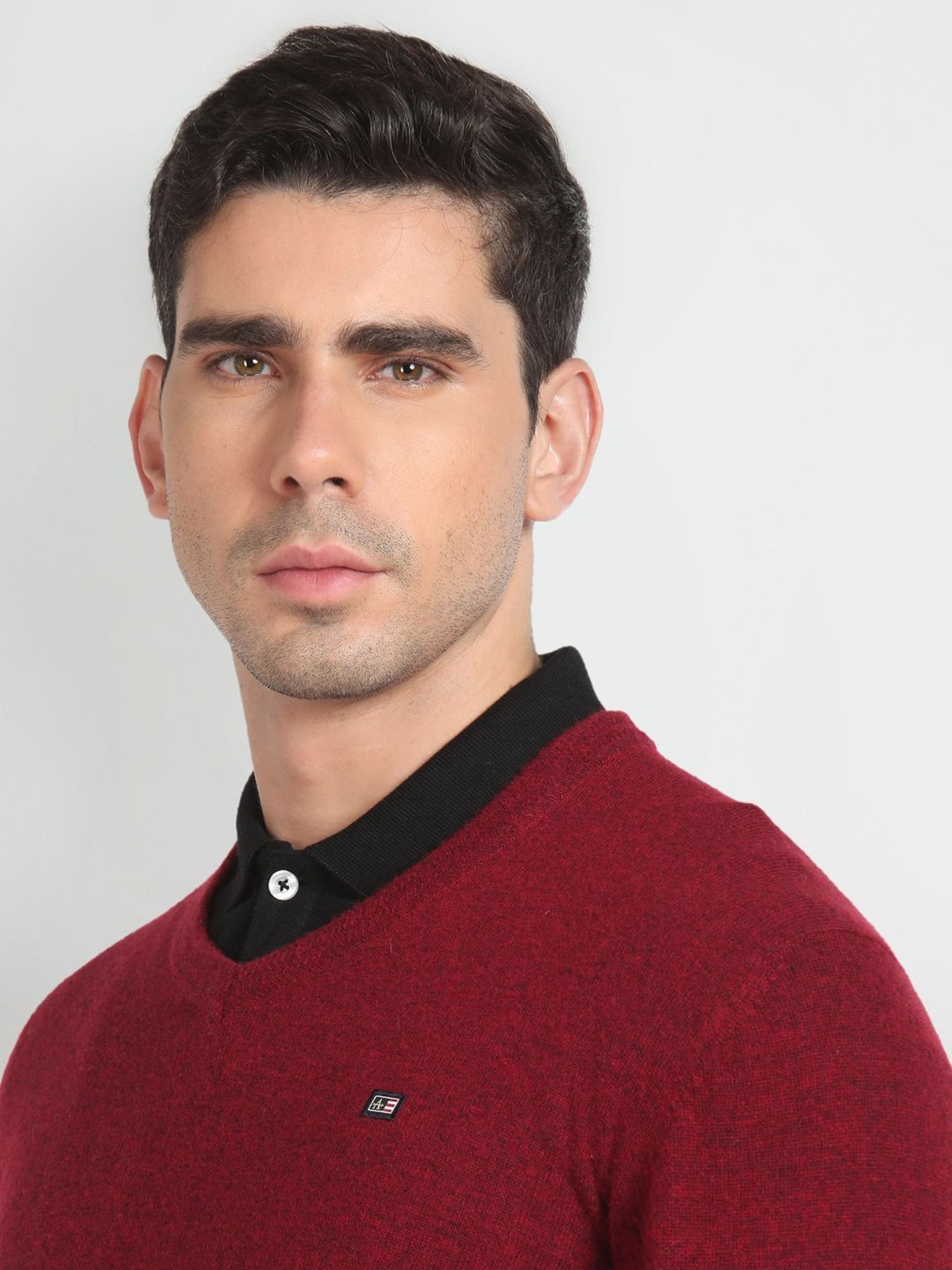 Arrow Sport Red Wine Regular Fit Sweater