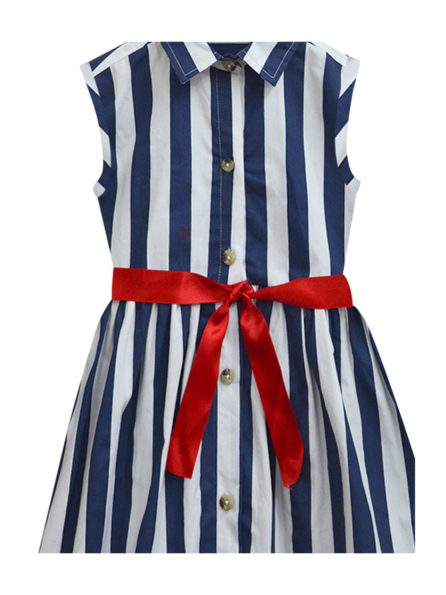 A.T.U.N. Navy & White Striped Shirt Dress