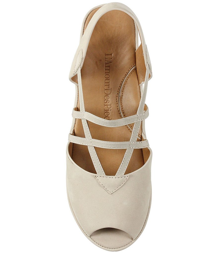 L'Amour Des Pieds Adelais Suede Slip-On Platform Wedge Sandals