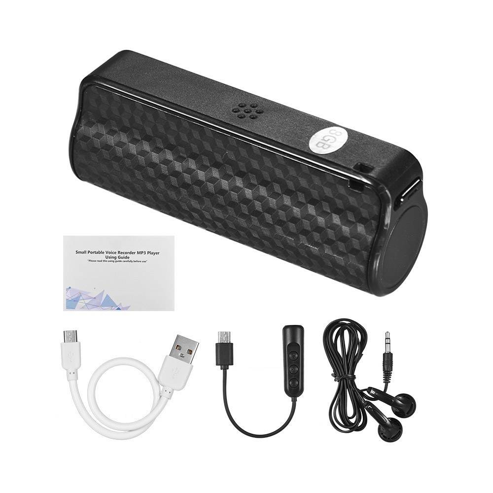 Portable Mini Digital Voice Activated Recorder MP3 Player Professional Magnetic Dictaphone Noise Reduction with 8GB Memory Capacity USB Cable Earphone for Lectures Meetings Interviews Sound Recording