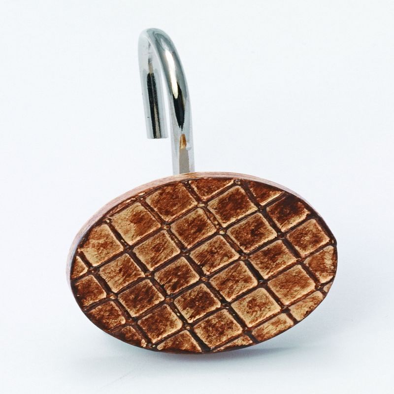 Carnation Home Fashions "Imperial" Resin Shower Curtain Hooks Set of 12 - Natural