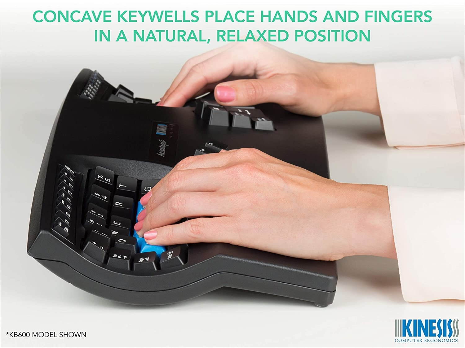 Kinesis Advantage2 Ergonomic Keyboard (KB600), Black top case, Cherry MX Brown Switches, QWERTY keycaps