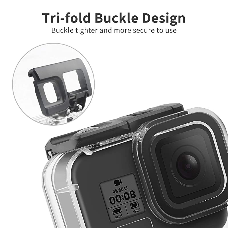 Double Lock Waterproof Housing for GoPro Hero 2018/7/6/5 Black, Protective 45m Underwater Dive Case Shell with Bracket Accessories for Go Pro Hero7 Hero6 Hero5 Action Camera