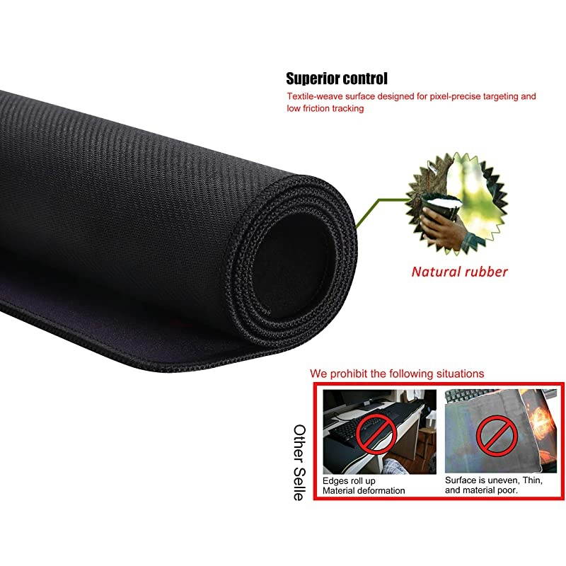 Mouse Pad Large Extended Mouse Pad Keyboard pad Laptop Mat Computer Game Mouse MatSensitivity Resistant Anti Slip Rubber Precise Stitched Edges Large Desk Mat 315X1575X012