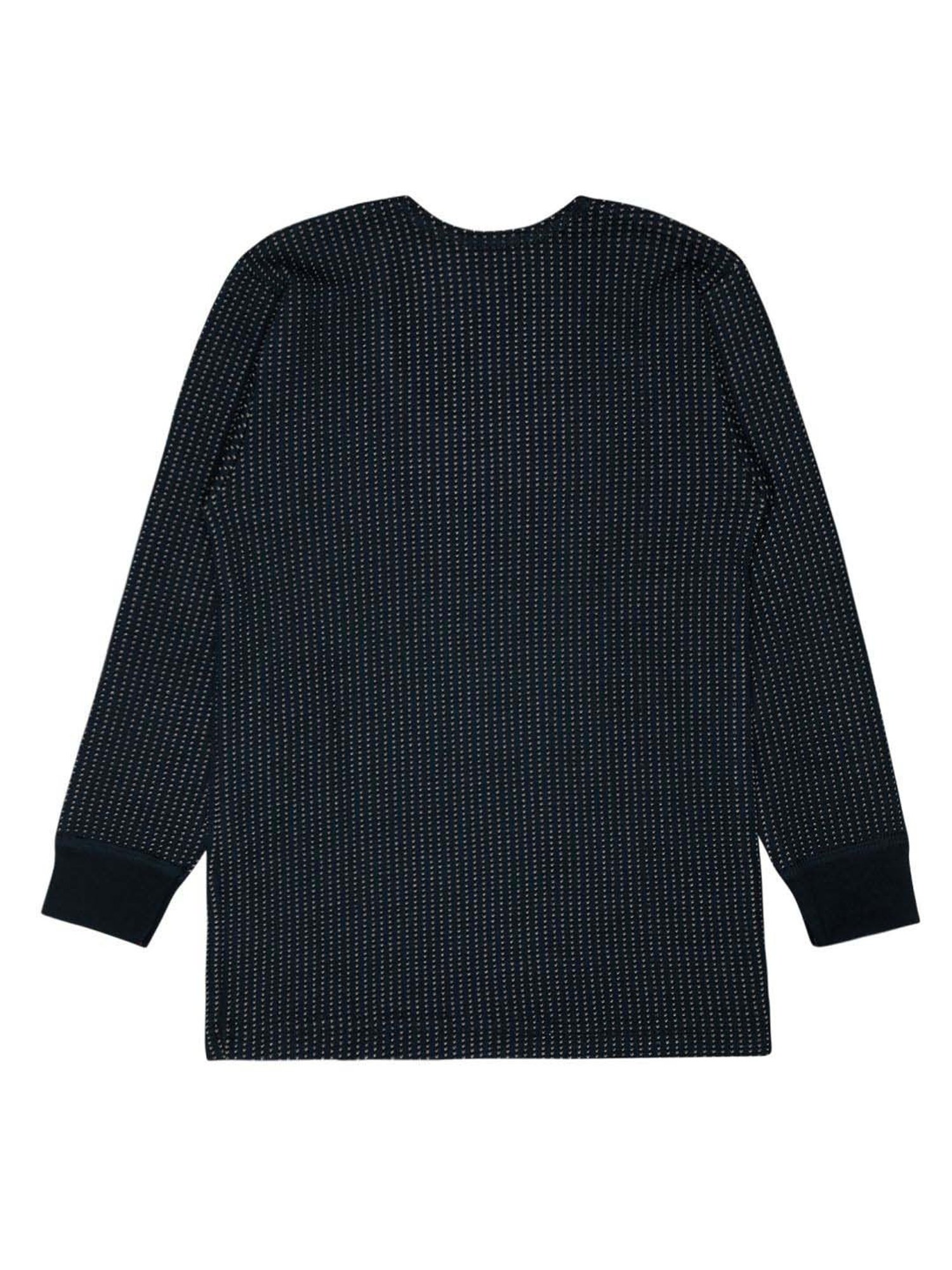 Bodycare Kids Navy Cotton Self Pattern Full Sleeves Thermal Top