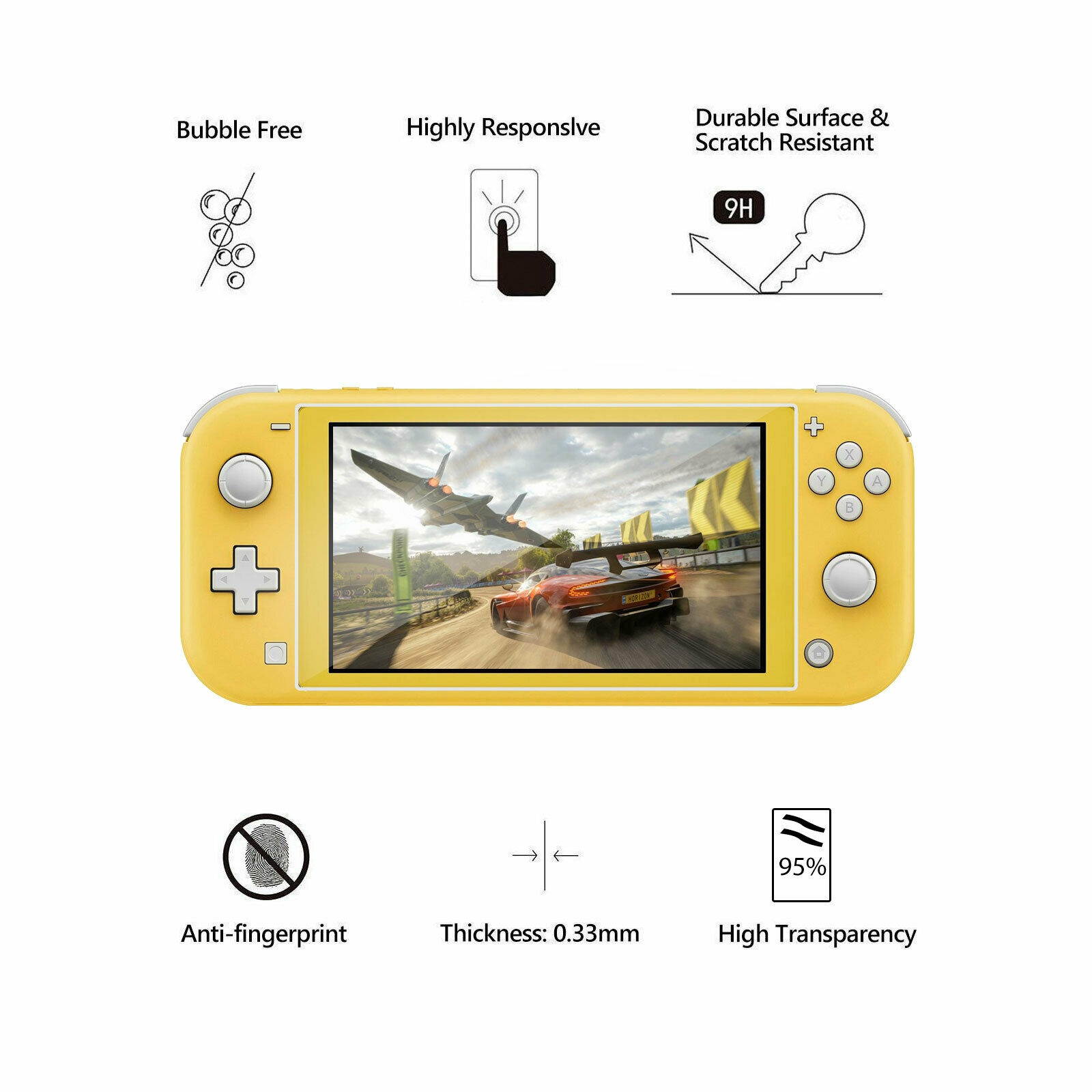 For  Switch Lite Premium Case Skin Tempered Clear Glass Screen Protector