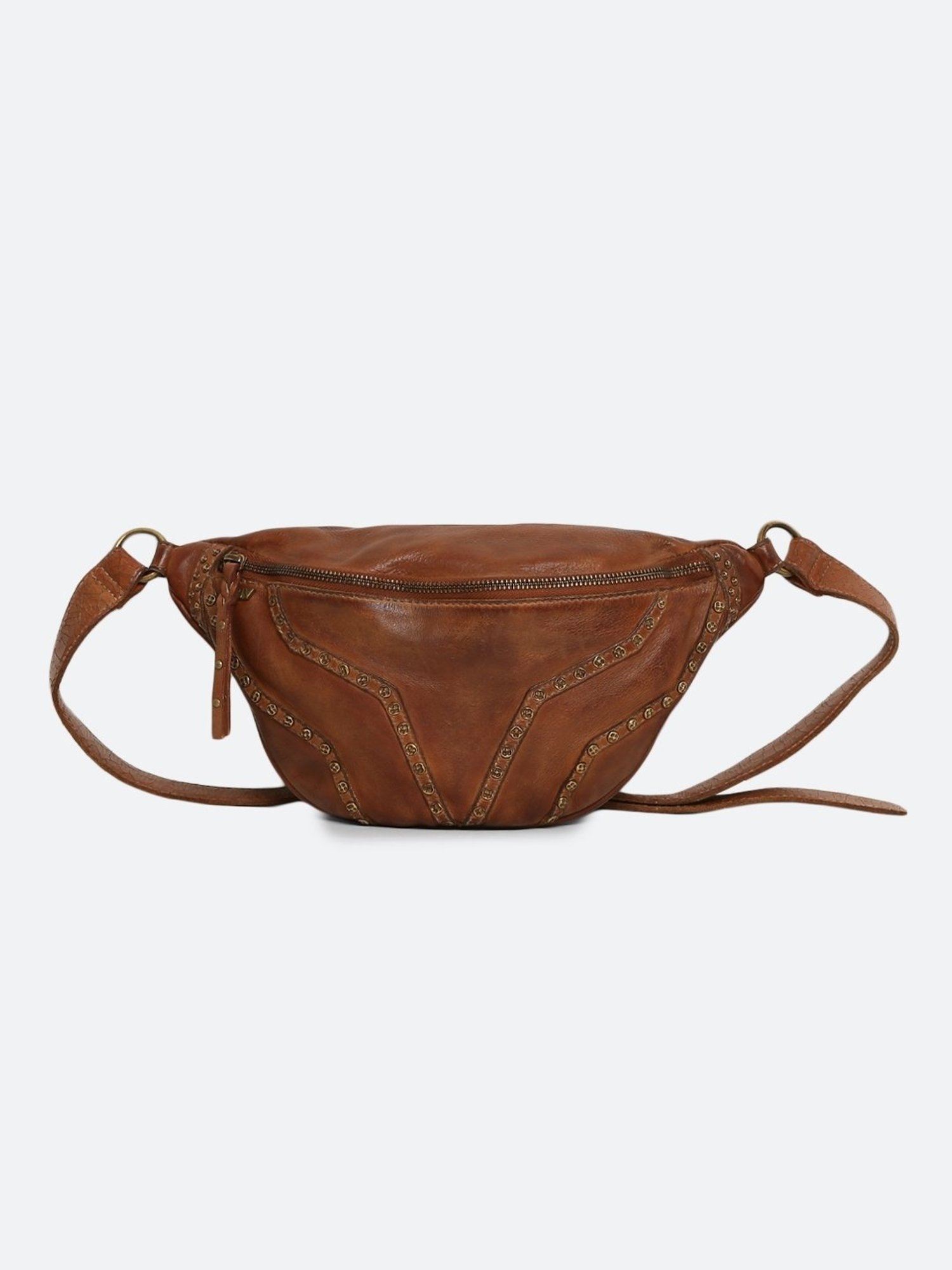 Art N Vintage Biker Cognac Leather Textured  Waist Pouch