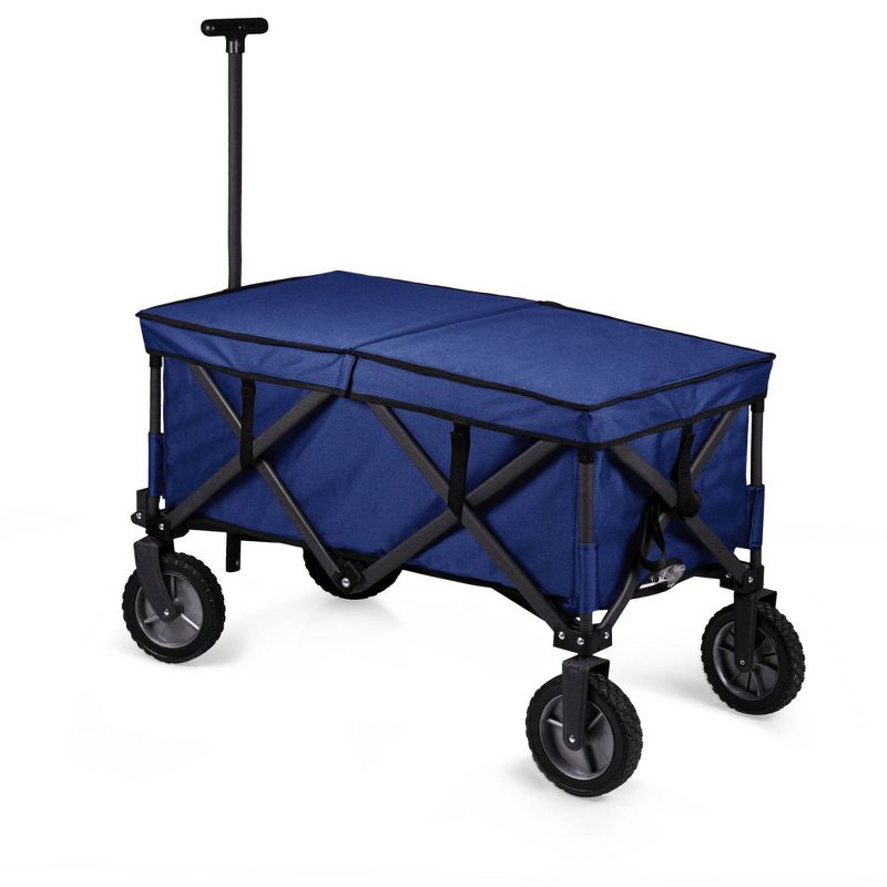 Picnic Time Adventure Wagon Elite Folding Wagon with Liner 183qt Cooler - Navy