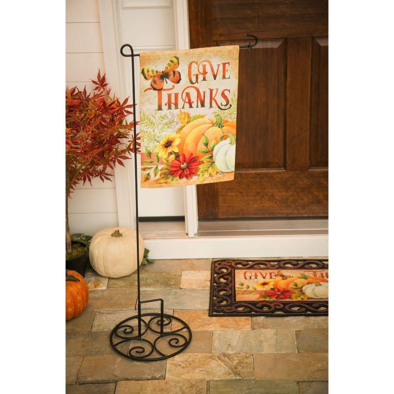 Evergreen Give Thanks Garden Suede Flag