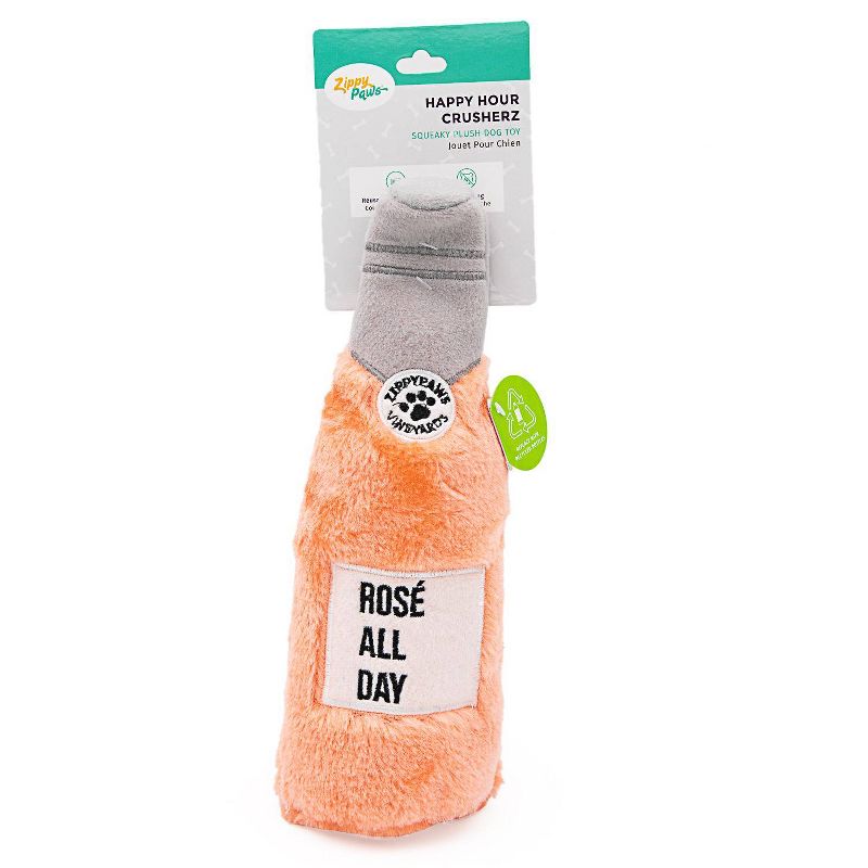 ZippyPaws Happy Hour Crusherz - Rose All Day Dog Toy