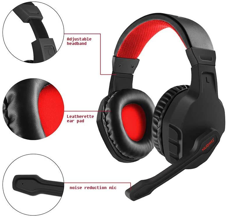 Gaming Headset for PS4, Xbox One/Xbox One S Controller, Nintendo Switch, Heavy Bass Headphones with Mic, Volume Control for Mobile Phone, iPad, PC, MAC, Laptop Computer