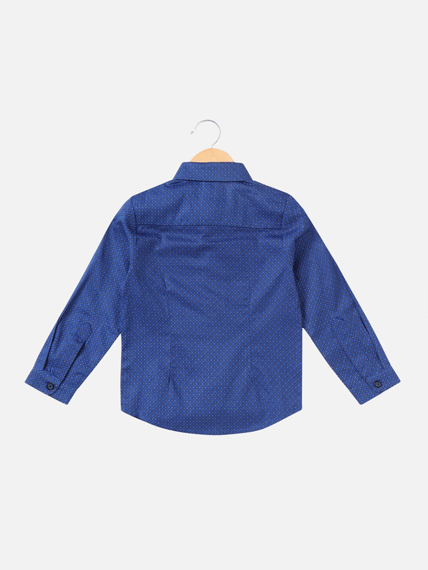 Allen Solly Junior Blue Printed Full Sleeves Shirt with Bow with Bow