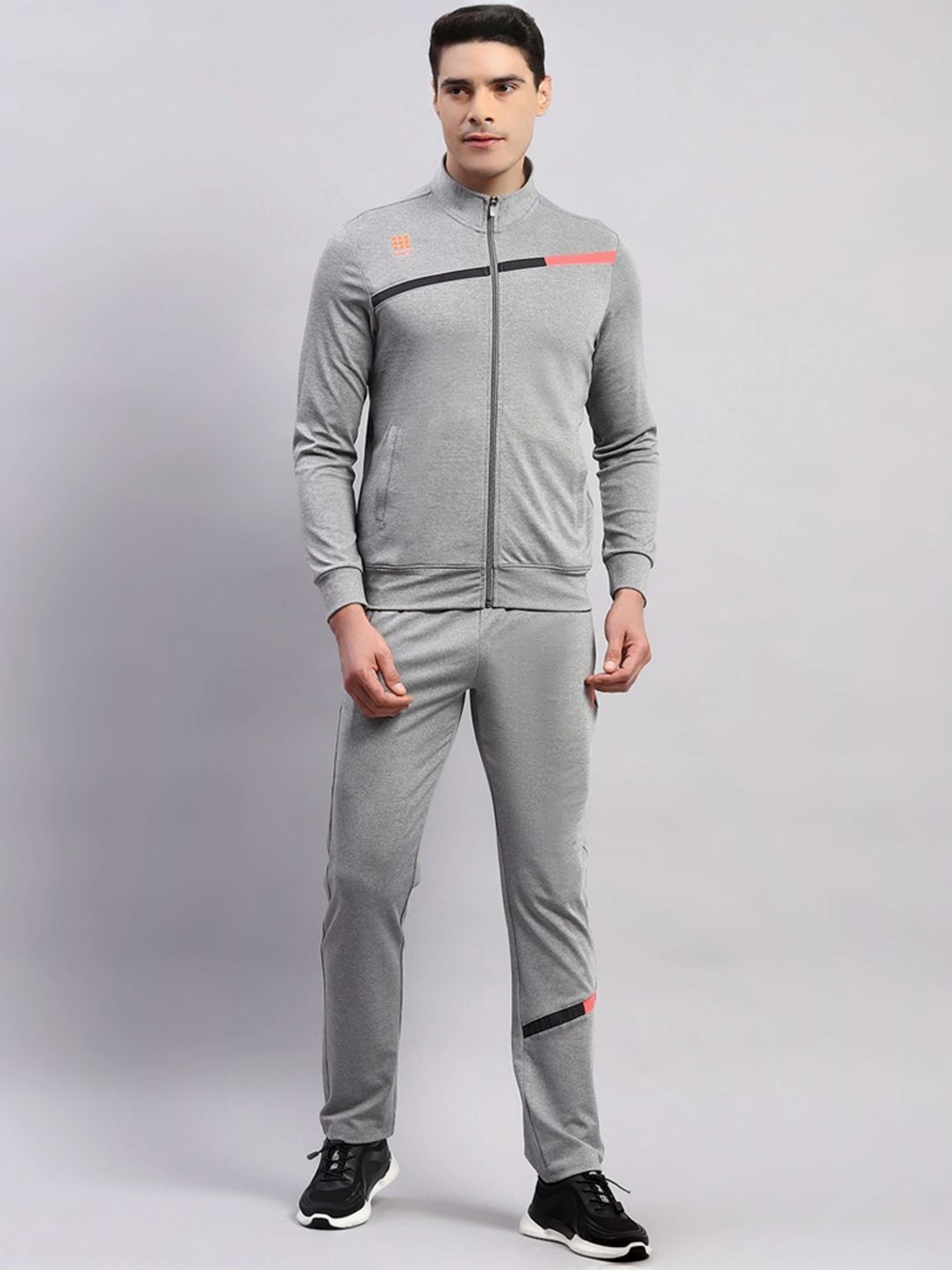 Rock.It Grey Smart Fit Printed Tracksuits