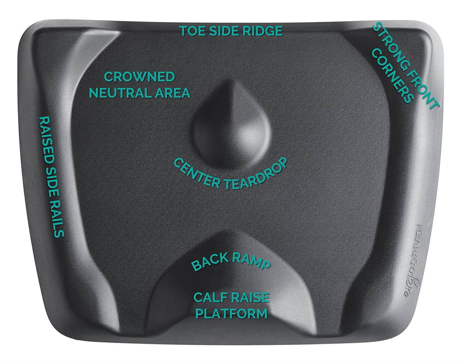 Topo Mini by Ergodriven | The Smaller Not-Flat Standing Desk Anti-Fatigue Mat with Calculated Terrain (Obsidian Black)