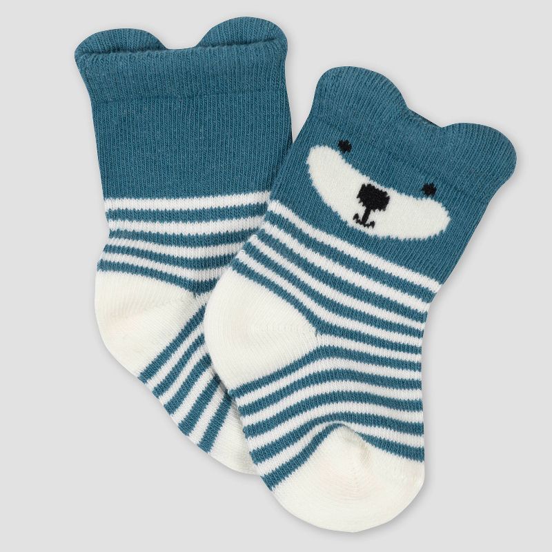 Gerber Baby Boys' 6pk Fox Jersey Wiggle Proof Socks - Blue 0-6M