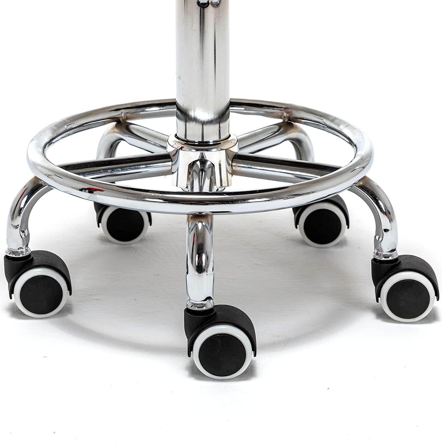 HOMEMAXS Round Swivel Stool Chair, Rolling Drafting Stool Chair with Height Adjustable Base for Office and Massage Spa Medical Salon Tattoo Beauty Barber (Black)