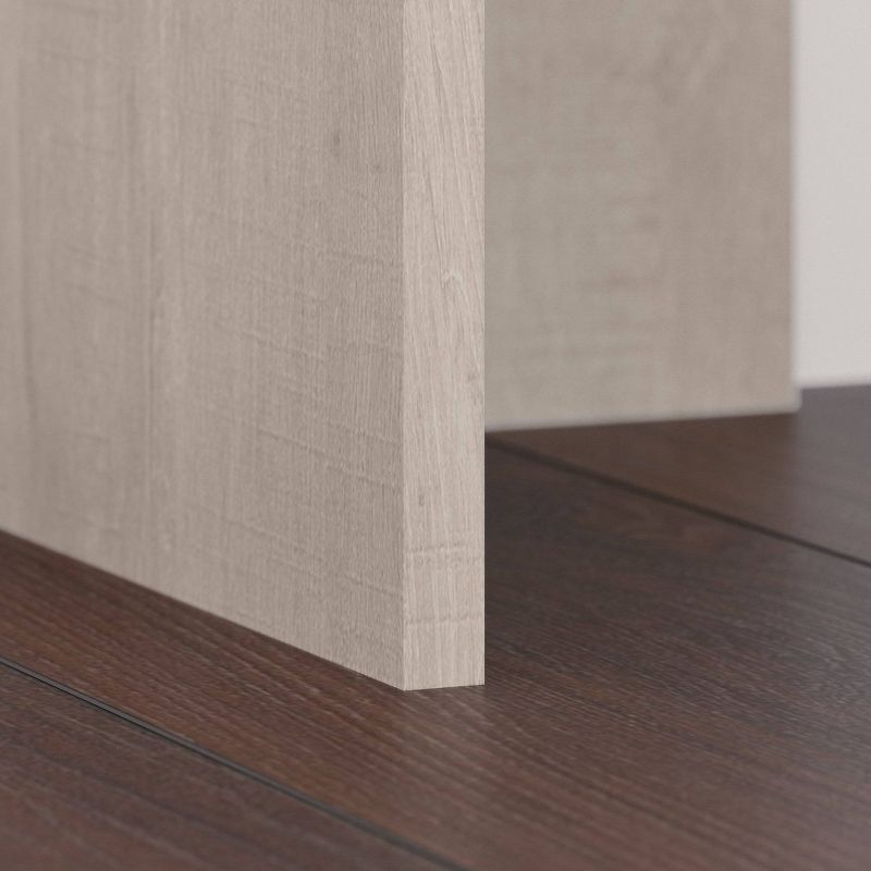 Townhill Corner Desk Washed Gray and Madison Cherry - Bush Furniture