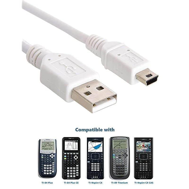 Long USB Power Charger Cable for Texas Instruments ti84 Plus CE Graphing CalculatorTI84 Plus Graphing Calculator Charger White