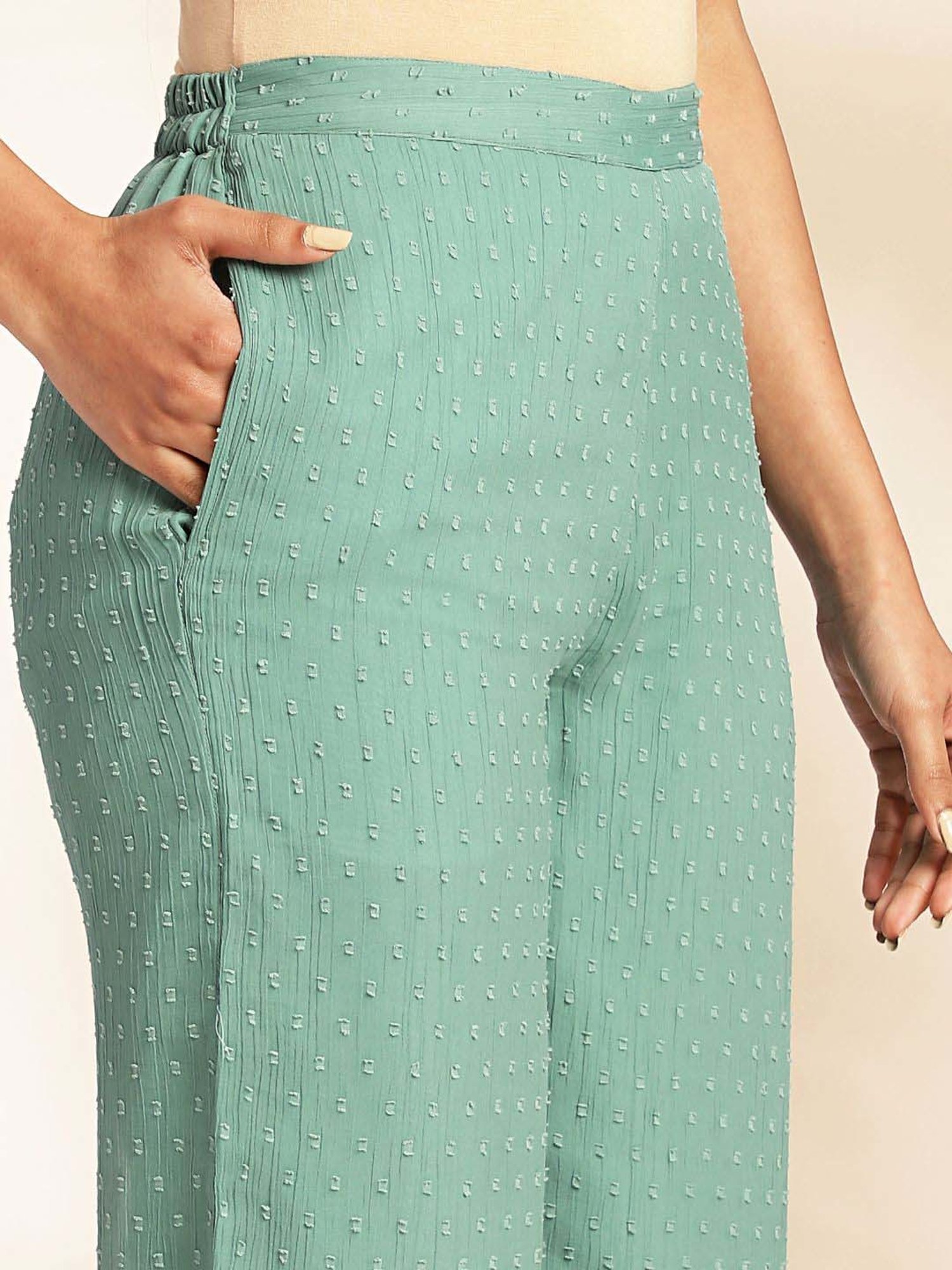 Janasya Green Self Co-Ord Set