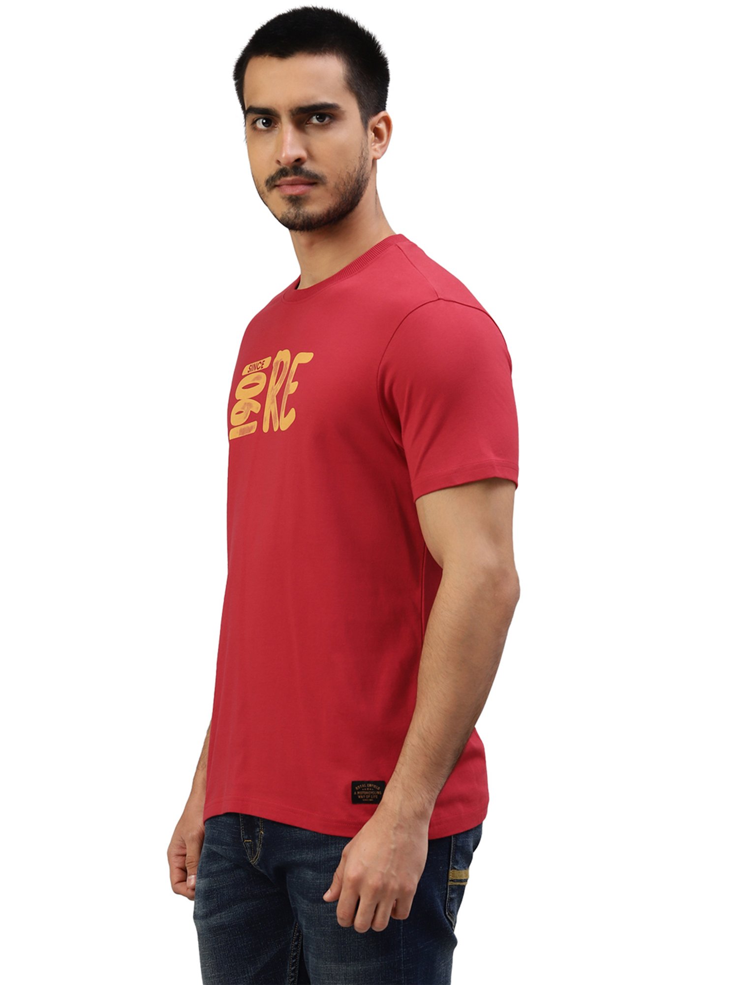 Royal Enfield Everyday Adventure Red Regular Fit Printed Crew T-Shirt