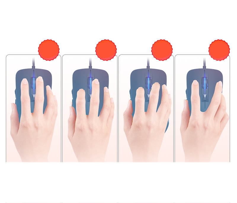 YINDIAO Gaming Mouse Ergonomic Wired Mouse 7 Keys LED 4000 DPI Programmable Mouse Game Mice Silent Mouse with Backlight for PC Laptop