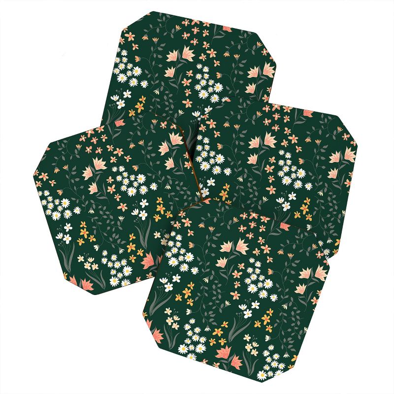 Emanuela Carratoni Meadow Flowers Theme Set of 4 Coasters - Deny Designs