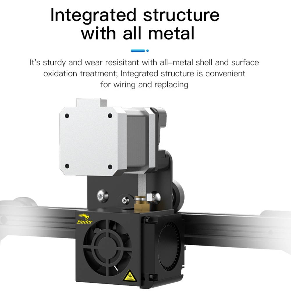 Original Creality 3D Ender-3 Full Assembled Direct Extruding Machanism Kit with 0.4mm Nozzle Cooling Fan Backplate Stepper Motor Comaptible with Ender-3 Series 3D Printer