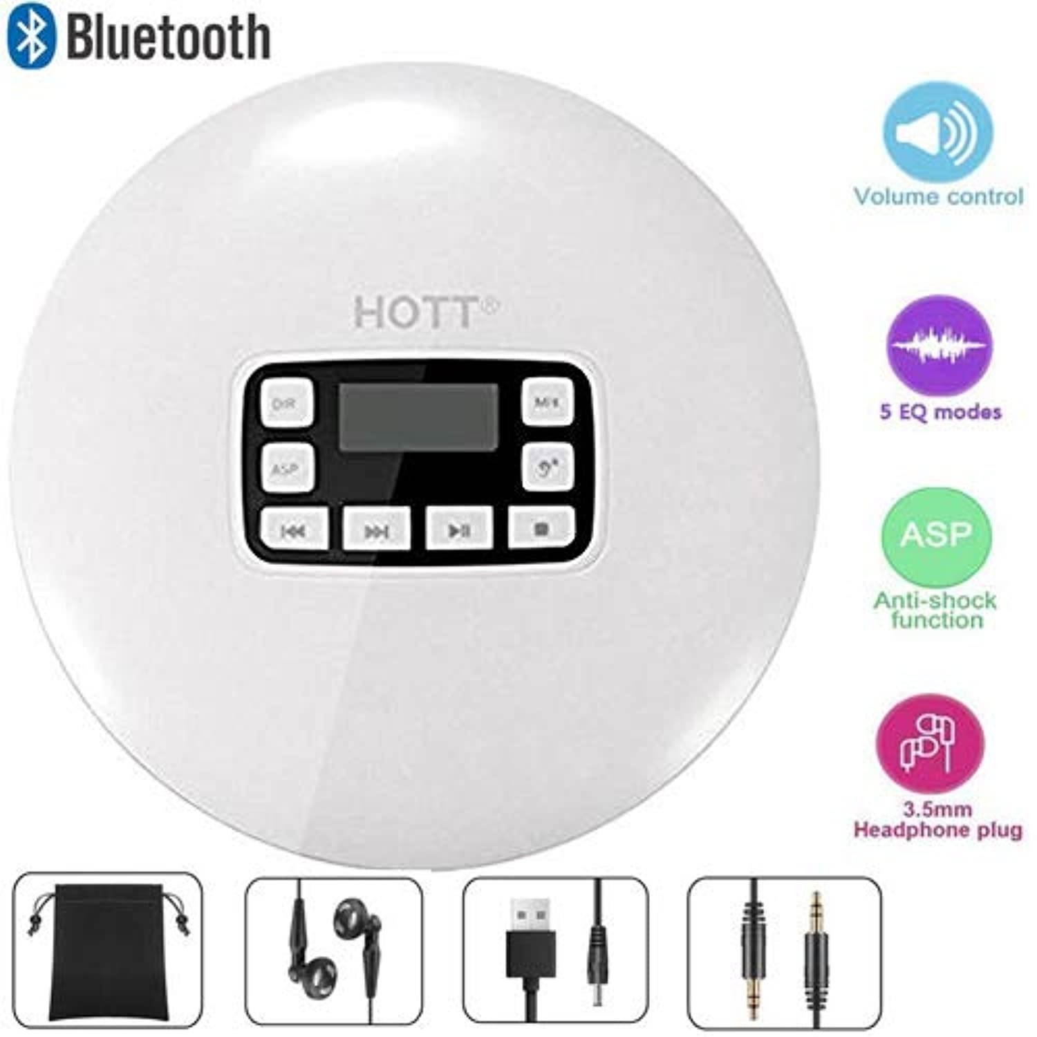 CD Player with Headphones, HOTT Personal CD Walkman Music Player with LCD Display, Skip Protection Shockproof Anti Scratch Function, Support CD, MP3 CD, CD-R, CD-RW Format - Black