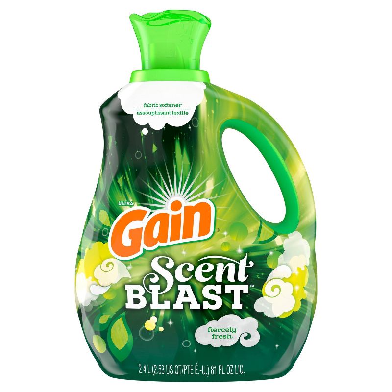 Gain Scent Blast Liquid Fabric Softener Fiercely Fresh - 81 fl oz