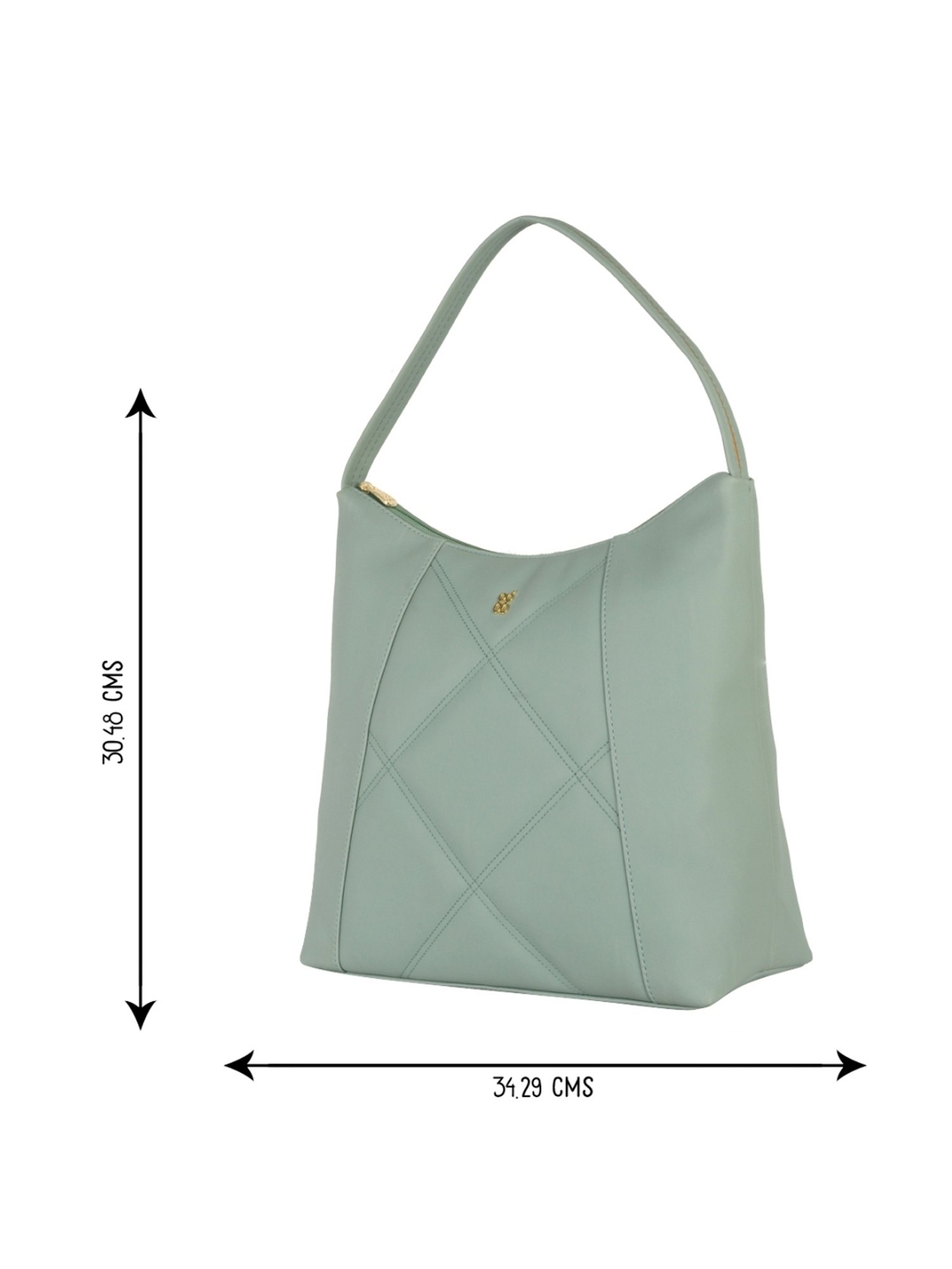 Baggit Green Quilted Medium Hobo Handbag