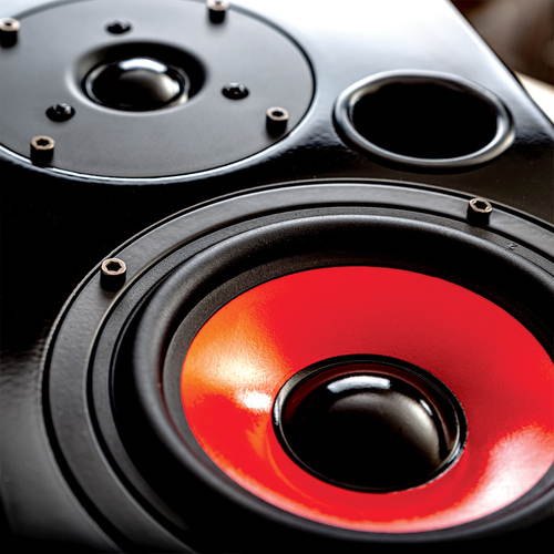 Deco Home DHPAS100 Passive 140W Bookshelf Speaker Set, 5-inch Woofer with Dome Tweeter, Modern Dark Wood Finish with Red Woofer Cone