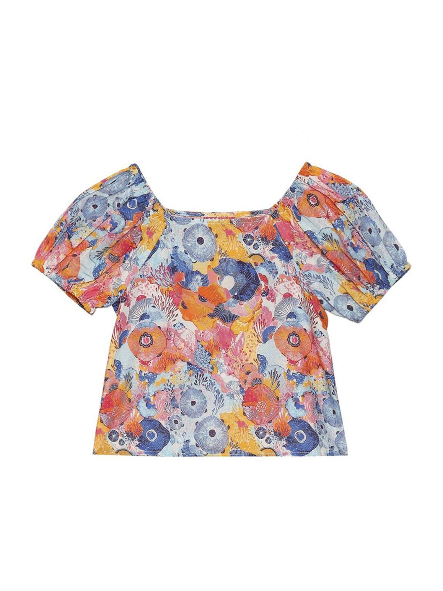 Biba Girls Multicolor Cotton Printed Top